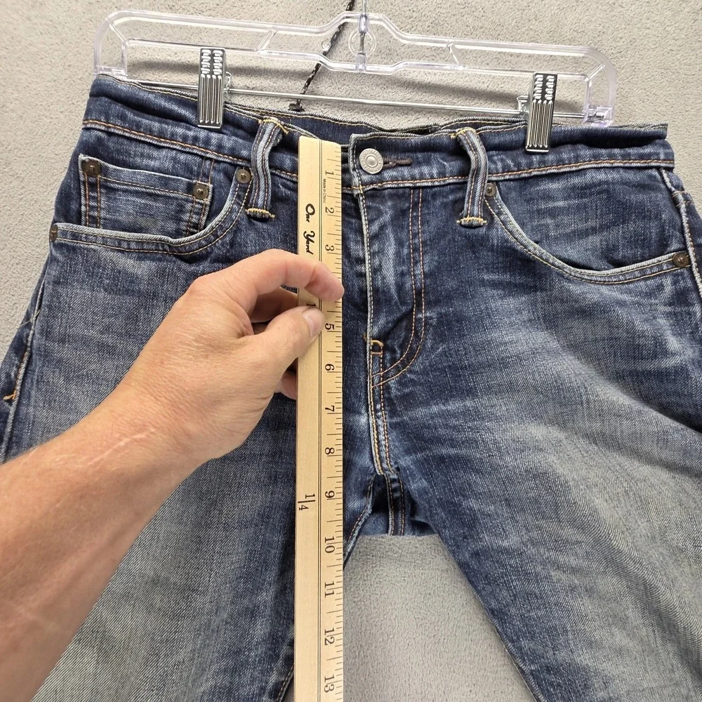 Levis 511 Jeans Mens‎ 29x32 Blue Selvedge Thrashed Whiskers Honeycomb Zip Fly
